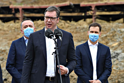 Министар Антић са председником Вучићем на отварању површинског копа Радљево - Север у рударском басену 