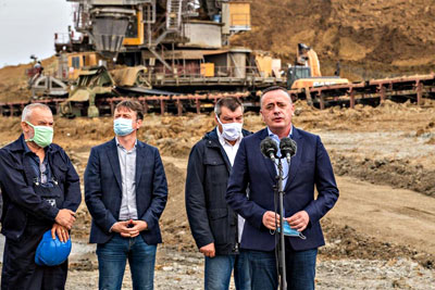 Министар Антић са председником Вучићем на отварању површинског копа Радљево - Север у рударском басену 